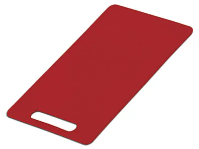 Schneidebrett aus Kunststoff, rot, 29 x 19,5 x 0,5 cm