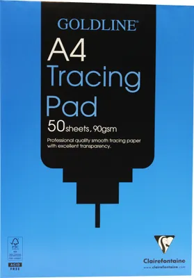 Produktbild von Clairefontaine 5x Goldline Transparentpapier Block geleimt, 50 Bl A4 90g GPT1A4Z