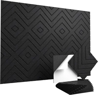 Imagen del producto de Panel acústico, juego de 10 unidades, 30x30x1 cm, absorbente de sonido, ideal para el hogar