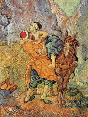 Obrázek produktu pro Vincent Van Gogh Art Print Obraz - Dobrý Samaritán podle Delacroix, Detail, 1890 (80 x 60 cm)
