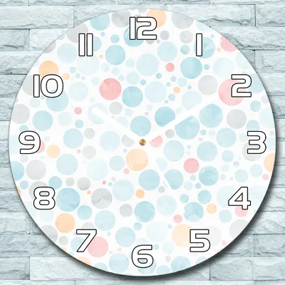 Produktbild von Wanduhr aus Glas Rund fi 30 Pastellkreise Quarz Deko Schlafzimmer Büro