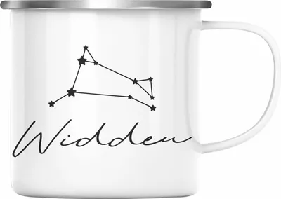 Produktbild von Trendation - Widder Sternzeichen Emaille Tasse Geschenk Horoskop Tierkreiszeichen (Silber)