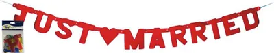 Produktbild von TIB Heyne Buchstaben-Girlanden "Just Married", rot, Länge: 150 cm