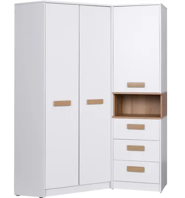 Produktbild von Marmex Möbel Schrank Set Grant 15 Eckschrank/Eckgarderobe, Bücherregal/Regal mit Schubladen, Soft-Close Scharniere