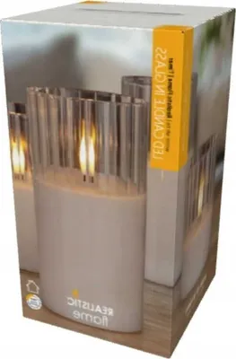 Zdjęcie produktu dla Elegancka szklana świeca timer LED 15 cm z efektem migoczącego płomienia