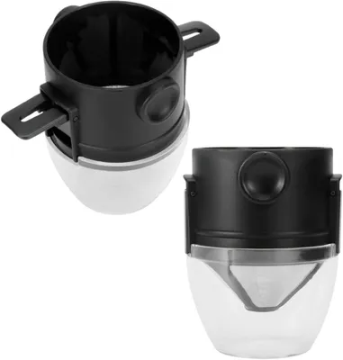 Obrázek produktu pro Vložte do kávovaru 2 kusy přenosných, opakovaně použitelných nerezových filtrů na kávu bez papíru pro přípravu kávy na cestách.