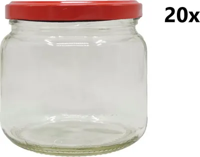 Obrázok produktu pre Nádoba na varenie 370 ml ADRIATIC číra 20 ks VČETNE ČERVENÝCH LIPOV, počet kusov v balení: 20