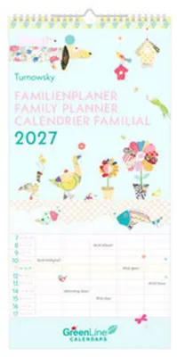 Produktbild von Familienplaner 2027, 22 x 45 cm, 5 Spalten, 3-sprachig, Stundenpläne & Ferienübersicht