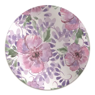 Produktbild von Rundmatte - Stuhlunterlage Bürostuhlunterlage - Rund Ø 100 cm - Bodenmatte - Fußmatte - Violette Blumen