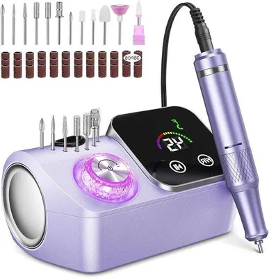 Productafbeelding van Elektrische Nagelboor - Nagelvijl Machine - Nagelstyling Thuis - 45000 Tpm Snelheid - 11 x 85 x 21 cm - Paars