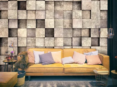 Produktbild von Vlies Fototapete 3d Effekt 400x280 cm Tapeten Wandtapete XXL Betonoptik Abstrakt geometrisch f-B-0072-a-c