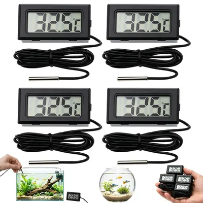 4er-Set LCD-Aquariumthermometer, wasserdicht, -50 bis +110 °C