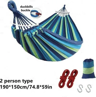 Produktbild von Draagbare Campinghammock in Blauw, 185x150cm