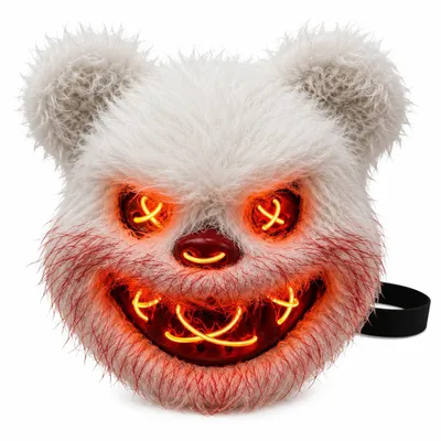 Immagine prodotto di Maschera LED per Halloween, controllabile a distanza: maschera luminosa a tema "Purge" con telecomando, ideale per Halloween, feste di Carnevale e altre occasioni, adatta sia per uomo che per donna
