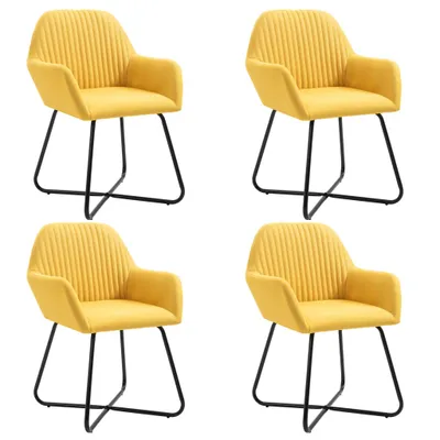 Immagine prodotto di The Living Store Sedie da pranzo 4 pezzi. Tessuto giallo