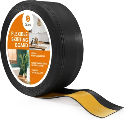 Obrázek produktu pro QUEST samolepicí PVC lišta, flexibilní Imitace lišta, 50x20 mm, černá, 50x20 mm, 10 m