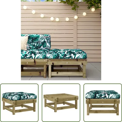 Produktbild von The Living Store Gartenhocker mit Kissen Kiefernholz Imprägniert