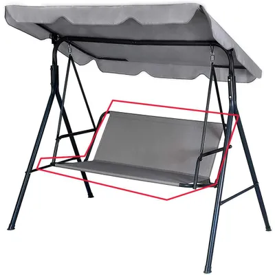Image de Housse de rechange pour balancelle Hollywood, coussin d'assise pour chaise de jardin, pour l'extérieur, 2 et 3 places, gris, 113 x 47 x 47 cm