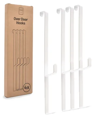Produktbild von D&D Living Türhaken zum Einhängen bis 16 mm, 4x Doppel Haken für Türgarderobe, Kleiderhaken, weiß