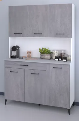 Produktbild von Parisot Buffet "Malice" in Beton grau und weiß Küche Buffetschrank 120 x 180 cm
