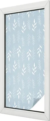 Obrázek produktu pro Vitrážová fólie na okna - 116x50 cm - vitrážový vzor - neprůhledná dekorativní fólie na ochranu soukromí - samolepicí, UV ochrana - rostlinný vzor