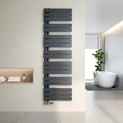 Image de Radiateur de salle de bain Heilmetz 160 x 50 cm, sèche-serviettes 809 W, radiateur design avec raccordement à gauche ou à droite, raccordement central ou latéral, couleur anthracite
