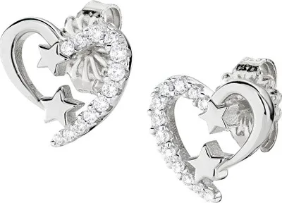 Immagine prodotto di Bellissimi orecchini in argento Cuore con stelle Amore EHSBBZ