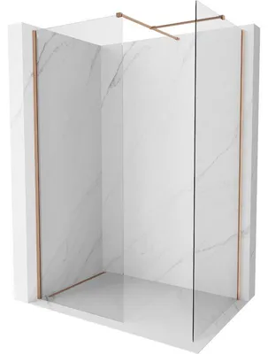 Obrázek produktu pro Mexen Kioto-X sprchová stěna Walk-in 140 x 80 cm, transparentní 10 mm, kartáčovaná měď - 800-140-202-65-00-080-X
