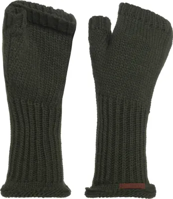 Produktbild von Knit Factory Cleo Handstulpen - Khaki - One Size