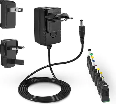 Produktbild von LEICKE ULL Netzteil 12V 2A |  | Ladegerät 24W mit 9 verschiedenen Adapterköpfen für kleine elektronische Geräte: LCD, Hub, usw.