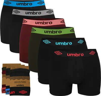 Immagine prodotto di confezione da 6 boxer Umbro Mix Uomo - Set di boxer in cotone da uomo