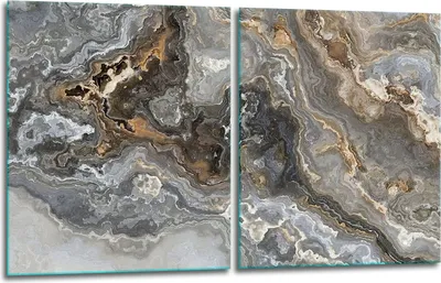 Produktbild von Herdabdeckplatten 2x40x52 Glaskeramikkochfeld 2-Teilig Glas Spritzschutz Marmor