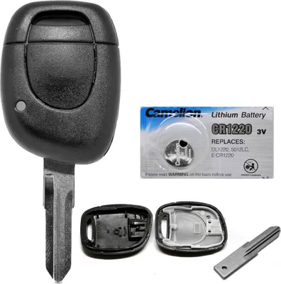 Produktbild von Auto Schlüssel Funk Fernbedienung 1x Gehäuse + 1x Rohling VAC102 + 1x CR1220 Batterie kompatibel mit Renault