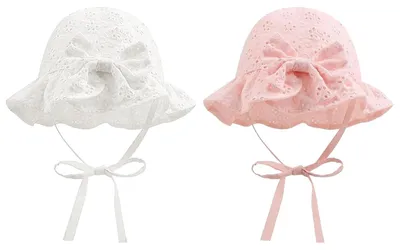 Image de Lot de 2 chapeaux d'été pour bébés filles, ornés de nœuds