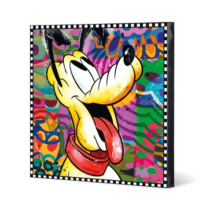 Image de Gilde Disney, image, carrée, "Pluto", bois, toile, multicolore, quantité : 1, L. 3,8 cm, l. 70 cm, H. 70 cm, 81529, 8052278332477