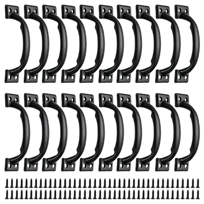Imagen del producto de Juego de 20 pomos de hierro negro para muebles, ideal para armarios y cajones
