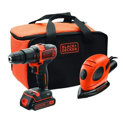 Produktbild von Black & Decker BDK200AS1S Akku-Schlagbohrmaschine und elektrischer Vibrationsschleifer