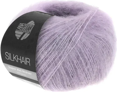 Immagine prodotto di Lana Grossa SILKHAIR 25 g di filato fine per pizzi in mohair super kid e seta in 64 colori 210 m colore 173 - lilla