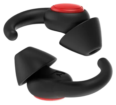 Image de Bouchons d'oreille pour concerts et protection auditive, 26 dB, 2 paires (taille S + L), noir/rouge