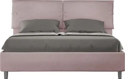 Image de ITYHOME - Lit coffre rembourré 160x200 microfibre lilas Sleeper