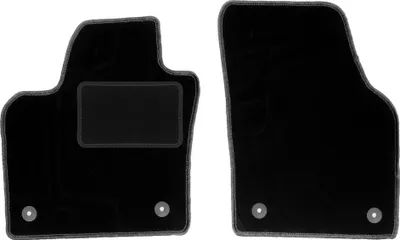 Image de Tapis de sol avant velours sur-mesure pour Volkswagen Polo VI (2017-, berline à hayon) noir, jeu 2 pièces, fixations - STANDRAD