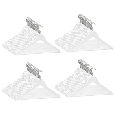 Image de vidaXL 100 pcs. Set de cintres Antidérapant Blanc Bois dur