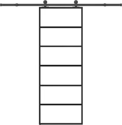 Obrázok produktu pre Posuvné dvere s kovaním 76x205 cm ESG sklo a hliník