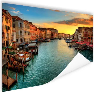 Produktbild von MuchoWow® Poster Venedig - Sonnenuntergang - Italien 120x80 cm - Bilder