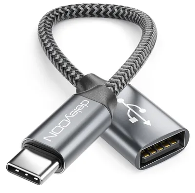 Produktbild von deleyCON USB-C auf USB-A Adapter 2.0 OTG Typ-C Stecker auf A-Buchse
