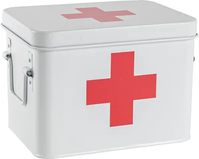 Produktbild von Harbour Housewares Vintage Erste-Hilfe-Speicherbehälter - Metall Square Box Airtight Seal - Weiß