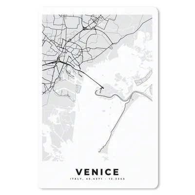 Produktbild von MuchoWow® Mauspad Mousepad Karte - Venedig - Schwarz und weiß - Stadtplan - Karte 18x27 cm - Mousepads - Maus Mat - Pad - Mausunterlage