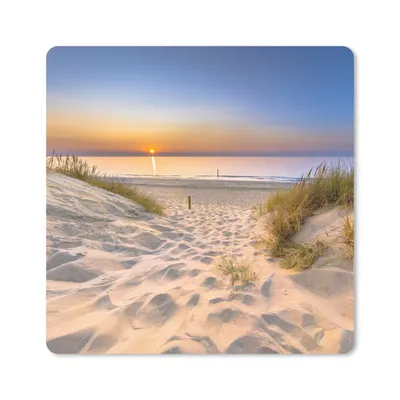 Produktbild von MuchoWow® Mauspad Mousepad Düne - Sonnenuntergang - Horizont - Strand - Gras 20x20 cm - Mousepads - Maus Mat - Pad - Mausunterlage - Desk Mat - Bureauartikeln