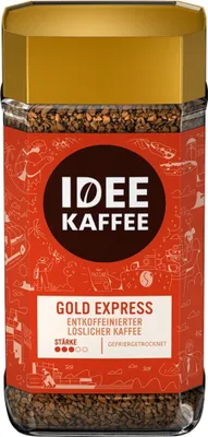 Produktbild von Idee Kaffee GOLD EXPRESS entkoffeinierter löslicher Kaffee, 200g