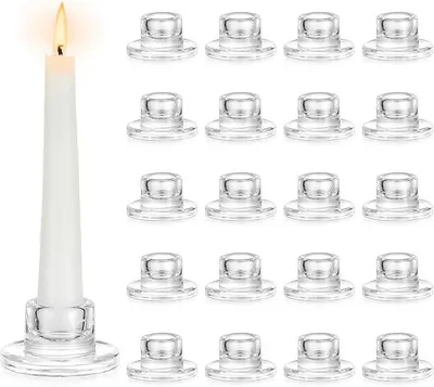 Produktbild von PolkaHome® 20er Set Glas Teelichthalter Stumpenkerzenhalter Tischdeko Hochzeit Weihnachten